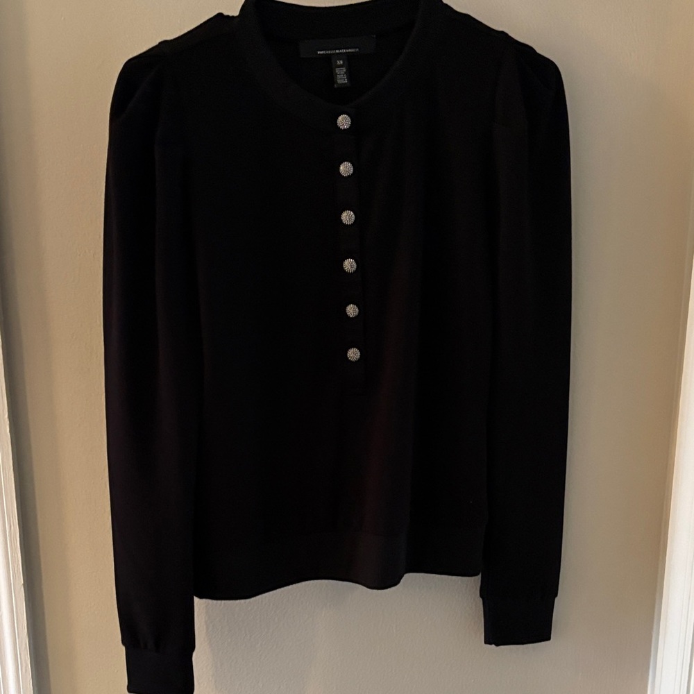 White House Black Market Black Crew Neck Sweater